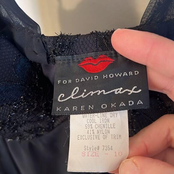 Karen Okada David Howard Black Bustier Slip Gown Dress Size 10 USA Vintage - Picture 3 of 11